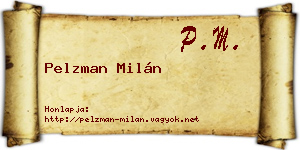 Pelzman Milán névjegykártya
